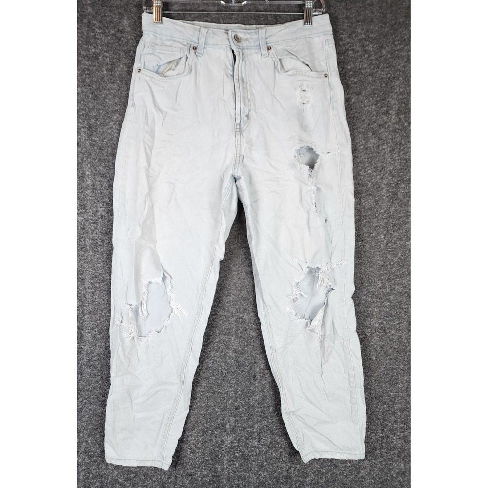 Wild Fable Jeans Womens 8 Highest Rise Mom Jean Light Wash Distressed EUC